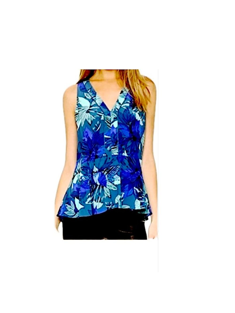 Rebecca Taylor Tropical Print Silk Top Sleeveless Peplum Blouse Women's Size 2